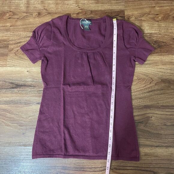 Banana Republic Shirt Pullover Short Sleeve Blouse Cotton Purple Size Small - Picture 5 of 7